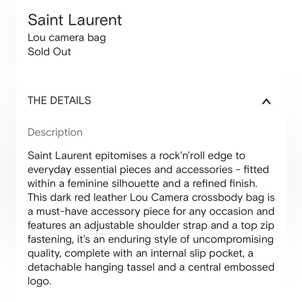 Saint Laurent Dark Red Leather Lou Camera bag - Picture 15 of 15
